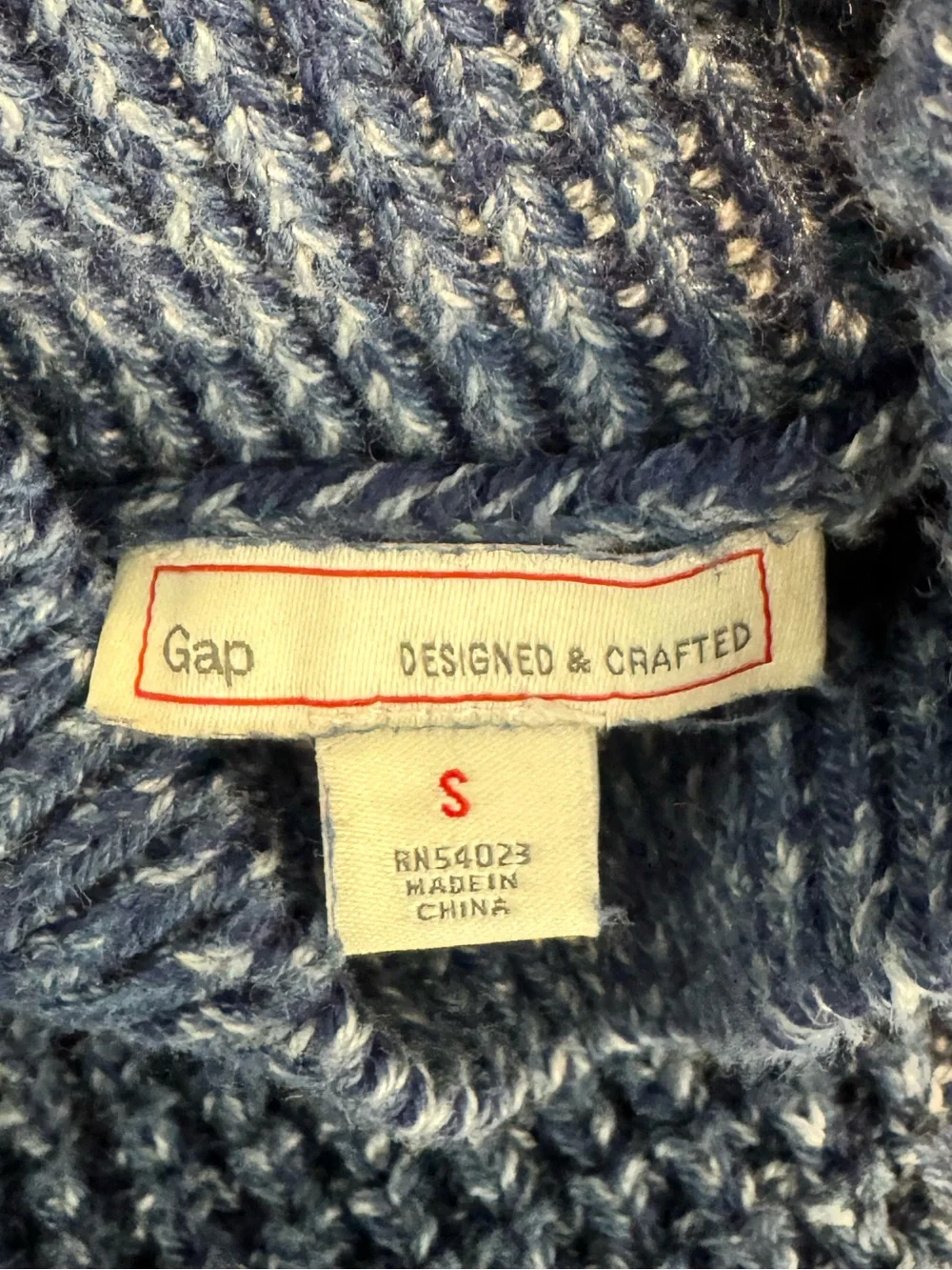 Women’s GAP Small Navy Button-Shoulder Turtleneck Sweater